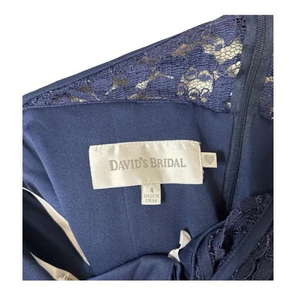 David's Bridal | One Shoulder Lace
Chiffon Dress Size 4 - Picture 5 of 6